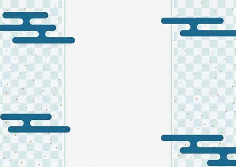 新春チラシ背景-6 背景,和柄,市松,フレーム,雲,霞,金粉,霞文様,新春,初春のイラスト素材