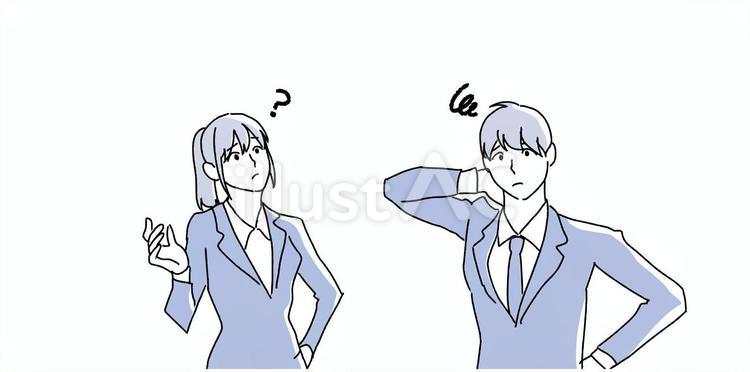 疑問 スーツ,会社員,ビジネスマンのイラスト素材