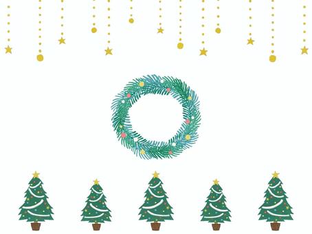 クリスマス飾りのイラスト　