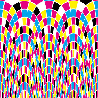 タイル背景 タイル,曲線,アーチ,チェック,並ぶ,3色,三原色,背景のイラスト素材