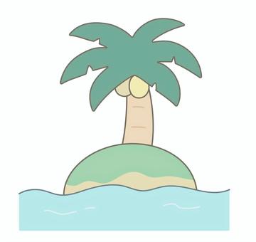ヤシの木と島 ヤシ,木,夏,ヤシの実,植物,島,アイランド,南の島,南国,地面のイラスト素材