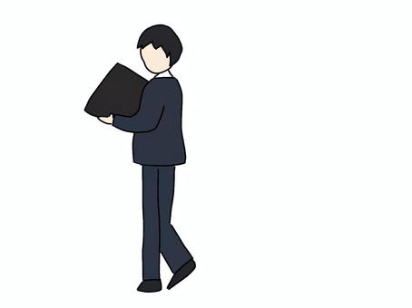 ノートパソコンを持つサラリーマン サラリーマン,ビジネスマン,ビジネス,仕事,荷物,パソコン,ノート,pc,ノートpc,ラップトップのイラスト素材