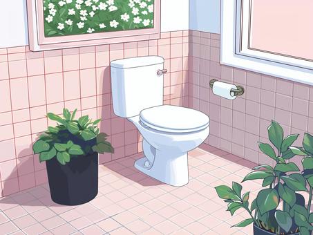 Illustration, toilet, indoor, western style, 