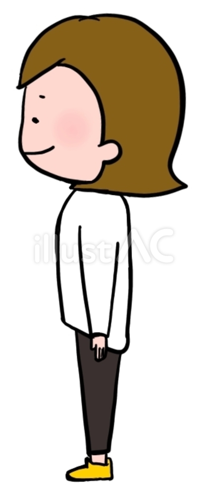 横向きの女の人