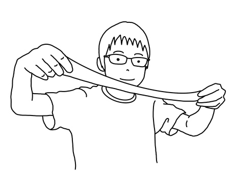 男孩拉伸史萊姆(黑白) 男孩拉伸史萊姆(黑白)