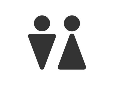 シンプルなトイレマークのアイコン アイコン,図形,シンプル,おしゃれ,ベクター,マーク,デザイン,イラスト,モノクロ,目印のイラスト素材