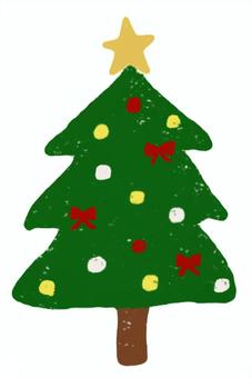 クリスマス　ツリー　手描き
