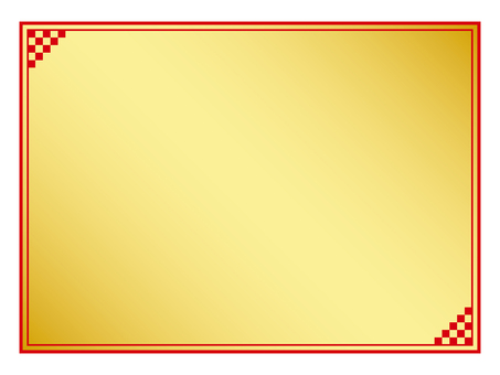 金色の長方形和風フレーム 和風,フレーム,金色,長方形,四角,飾り枠のイラスト素材