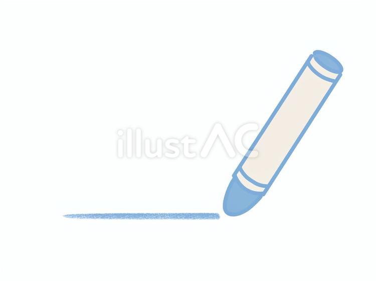 手描きの青色のクレヨン クレヨン,文房具,書くのイラスト素材
