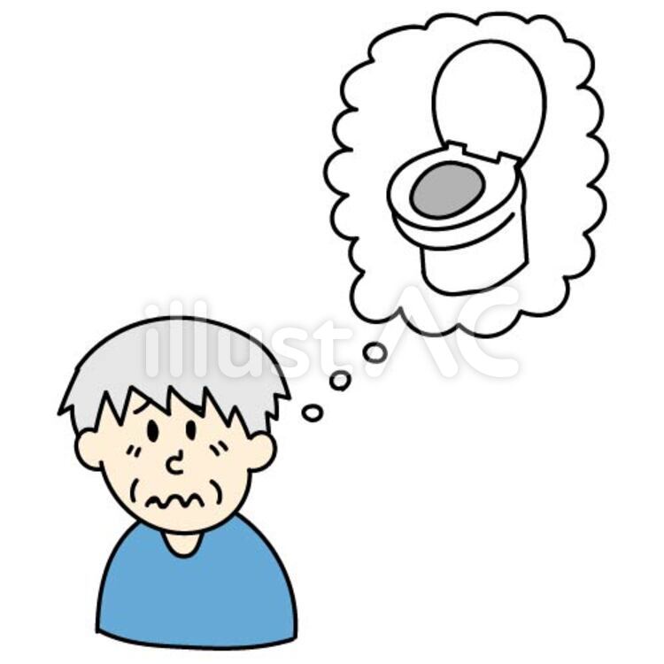トイレが気になる男性 頻尿,トイレ,医療のイラスト素材