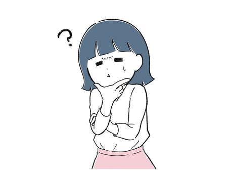 どういうことなの…？と考え込む女 わからない,謎,考える,人物,女性,不思議,悩む,疑問,理解不能,不安のイラスト素材