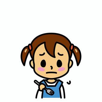 女の子　食欲がない 病気,子供,食欲,味覚異常,症状,食欲不振,食べられない,女の子,女児,園児のイラスト素材