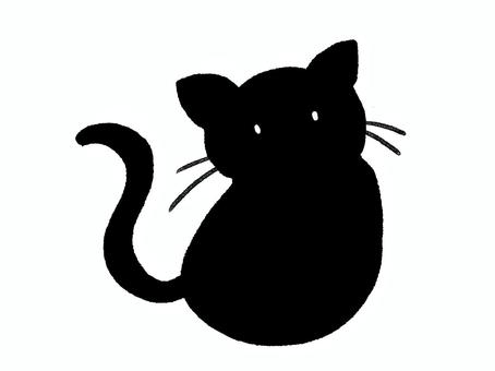 ゆるい黒猫 猫,黒,手描き,ゆるい,かわいい,ポップ,落書き,背景透過,アイコン,子ども向けのイラスト素材