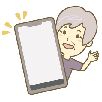 男性高齢者とスマートフォン スマホ,スマートフォン,男性,高齢者,シニア,楽しい,人物,上半身,スマホ画面,携帯電話のイラスト素材