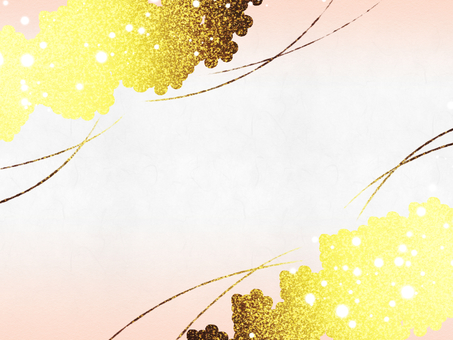 金色の装飾と淡い背景 金,金箔,筆,背景,和柄,キラキラ,和風,年賀状,フレーム,和のイラスト素材