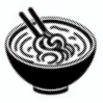 うどん・蕎麦やラーメンの麺類アイコン素材  うどん,蕎麦,ラーメン,アイコン,麺類,ハーフトーン,日本蕎麦,拉麺,中華そば,中華料理のイラスト素材