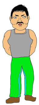 Illustration, male, tank top, beard, 