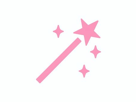 シンプル魔法の杖アイコン（ピンク）