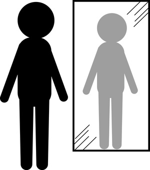 鏡映る 鏡映る 鏡,映る,人物,全身,体系,スタイル,見る,確認,ピクトグラムのイラスト素材