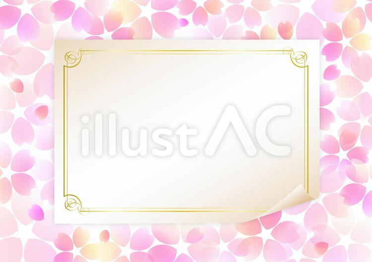 桜素材306 春,桜,フレームのイラスト素材