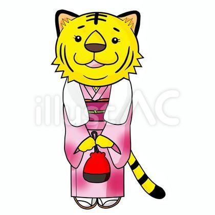 着物姿のトラの子ども・姉