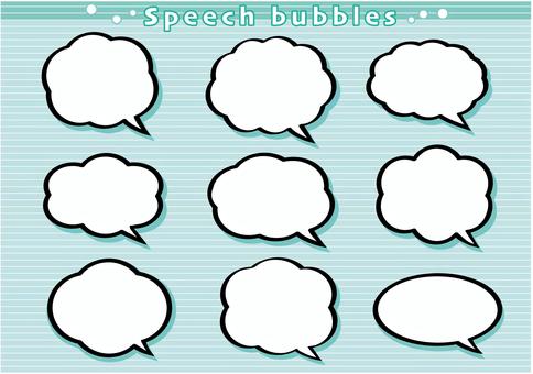 Illustration, speech balloon, serif, title, 