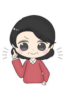 人差し指を立てる女性のイラスト 女性,おばさん,中年,解説,オススメ,ドヤ顔のイラスト素材