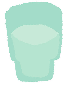 水・お冷（青っぽいコップ）