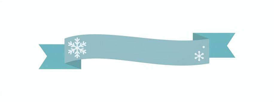 雪の結晶のリボン リボン,雪,結晶,見出し,スノーフレーク,デコレーション,12月,クリスマス,冬,青のイラスト素材