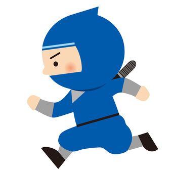 走る忍者 忍者,人物,全身,歴史,忍び,忍術,日本,戦国,着物,かわいいのイラスト素材