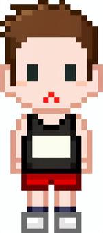 ドット絵の陸上部の男性です。 ドット絵,陸上部,シンプル,部活,クラブ,スポーツ,サークル,ランナー,トラック,スタートダッシュのイラスト素材