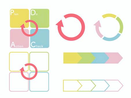 PDCAサイクル pdca,pdcaサイクル,矢印,工程,ビジネスのイラスト素材