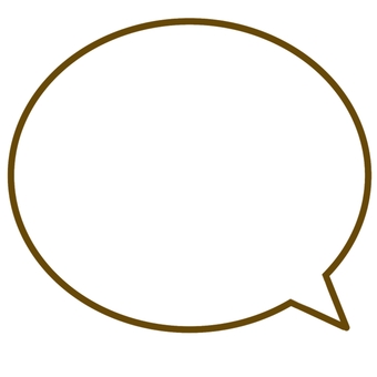 吹き出し　茶枠　楕円 吹き出し,白,茶色,楕円,メッセージ,コメント,セリフ,シンプル,素材,ビジネスのイラスト素材