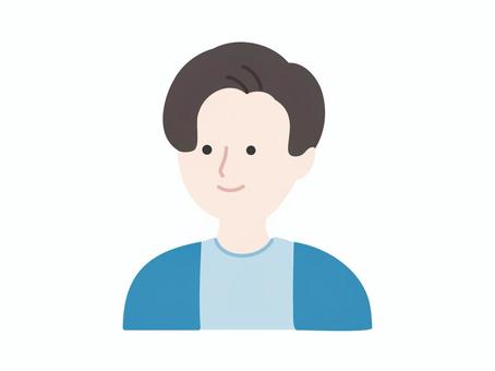 人物イラスト・アイコン A 人,アイコン,男性,男,シンプル,ポップ,かわいい,ふちなし,顔,社会人のイラスト素材