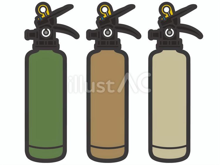 住宅用消火器３色セット01 消火器,消火,住宅用のイラスト素材