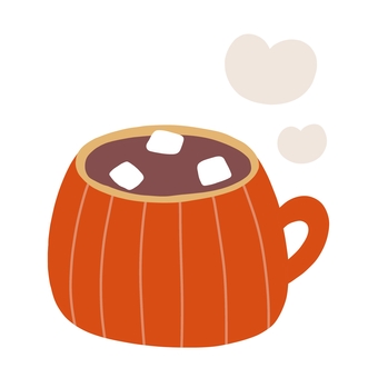 マシュマロのっけココア ココア,ホット,あったか,飲み物,ドリンク,マシュマロ,冬,絵本,可愛い,ゆるいのイラスト素材