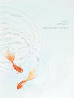 Goldfish and ripples Japanese background 221, JPG, PNG and AI Goldfish and ripples Japanese background 221, goldfish, ripple, background, JPG, PNG and AI