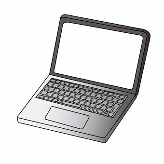 ノートパソコン（グレー） ノートパソコン,パソコン,ノートpc,キーボード,モニター,タイピング,ネット検索,インターネット,ブラウザ,webのイラスト素材