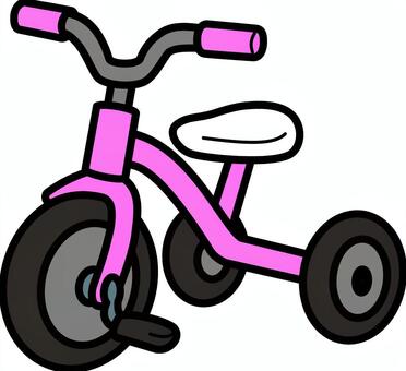 ピンクの三輪車です。 三輪車,シンプル,乗り物,自転車,ペダル,サドル,子供,アウトドア,ピンクのイラスト素材