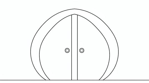 扉(線画)1_2 扉,引き戸,両開き,線画,少し開く,入口,出口,シンプルのイラスト素材