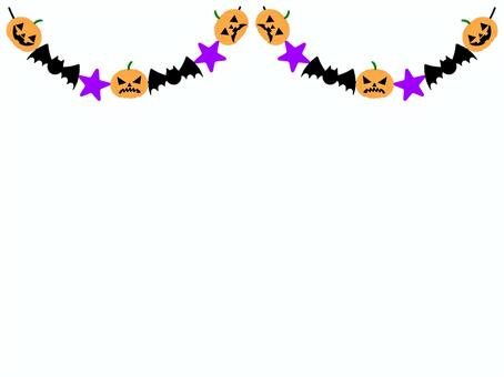ガーランド　ハロウィン ガーランド,ハロウィン,10月,秋,白背景,かぼちゃ,喜,怒,哀,ジャックオランタンのイラスト素材