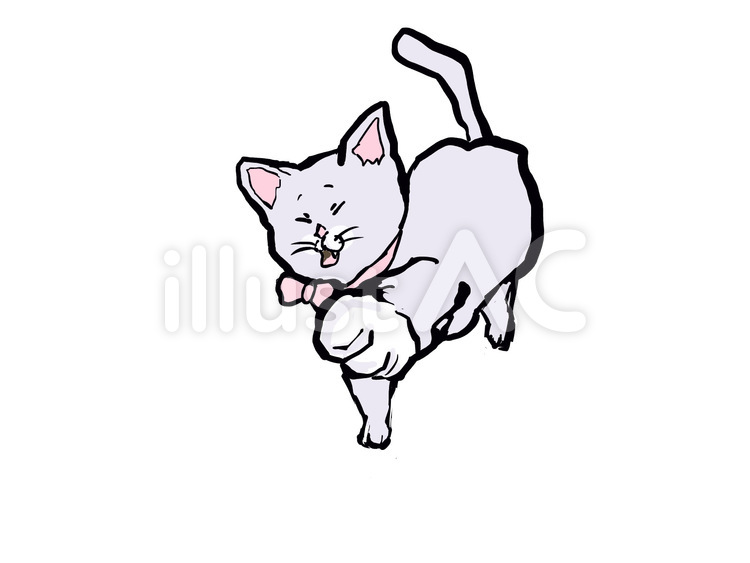 前足を伸ばす猫 猫,子猫,ペットのイラスト素材