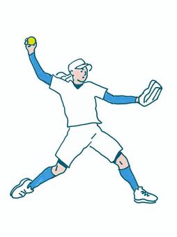 Illustration, softball, compétence, sports, 
