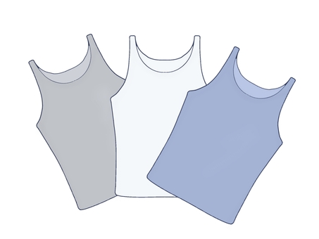 タンクトップ3枚セット 男性,男性用インナー,肌着,下着,アンダーウェア,トップス,衣類,シンプル,清潔感,タンクトップのイラスト素材