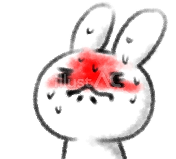 お手洗いを限界まで我慢する汗かくうさぎ うさぎ,動物,可愛いのイラスト素材