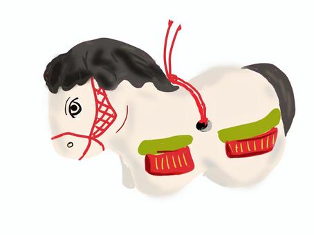 土鈴馬 馬,土鈴,郷土品,素朴,カワイイのイラスト素材