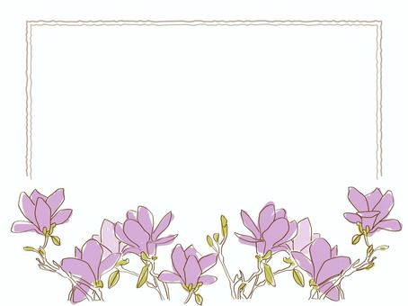 Roughly drawn magnolia flower frame, JPG, PNG and AI Roughly drawn magnolia flower frame, frame, flower, magnolia, JPG, PNG and AI