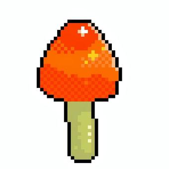 ドット絵のタマゴタケ ドット絵のタマゴタケ きのこ,ピクセルアート,ドット絵のイラスト素材
