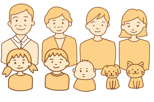 三世代 人物素材① 三世代 人物素材① 三世代,親子,孫,家族,おじいさん,おばあさん,お父さん,男性,お母さん,女性のイラスト素材