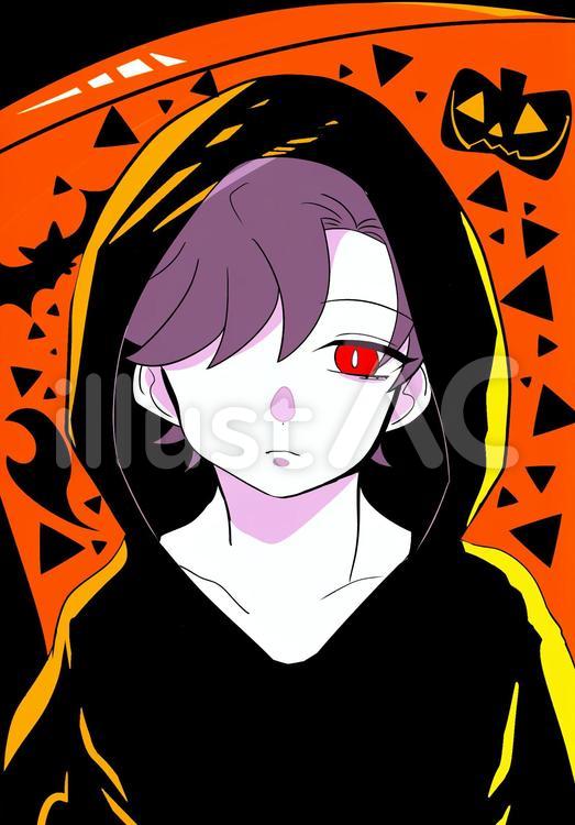 死神コスプレの男の子 人,男の子,パーカーのイラスト素材